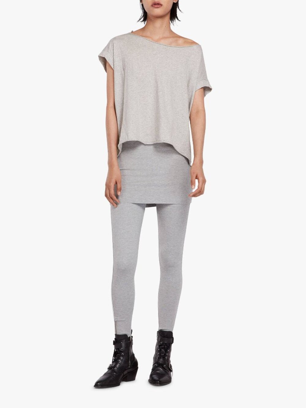 AllSaints Terro Raffi Leggings, Grey Marl Size XS